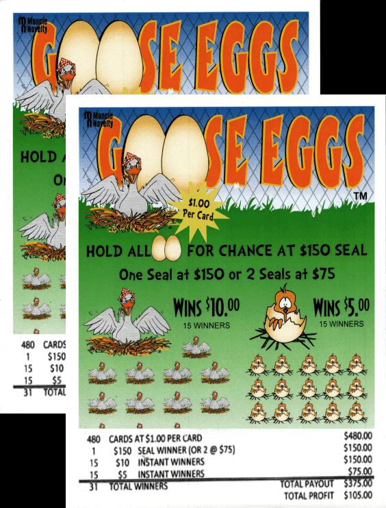 Goose Egg 2 - Games 480  Pull Tabs Each Seal Game Entertainment Only