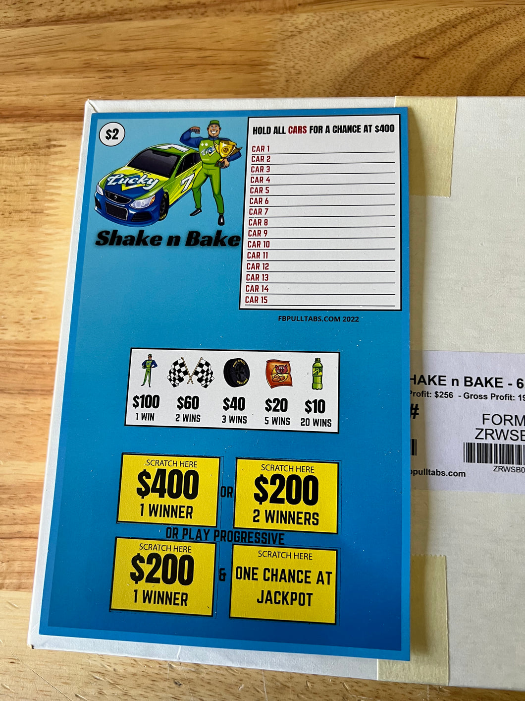 Shake n Bake Seal Game 648 Pull Tabs Entertainment Only
