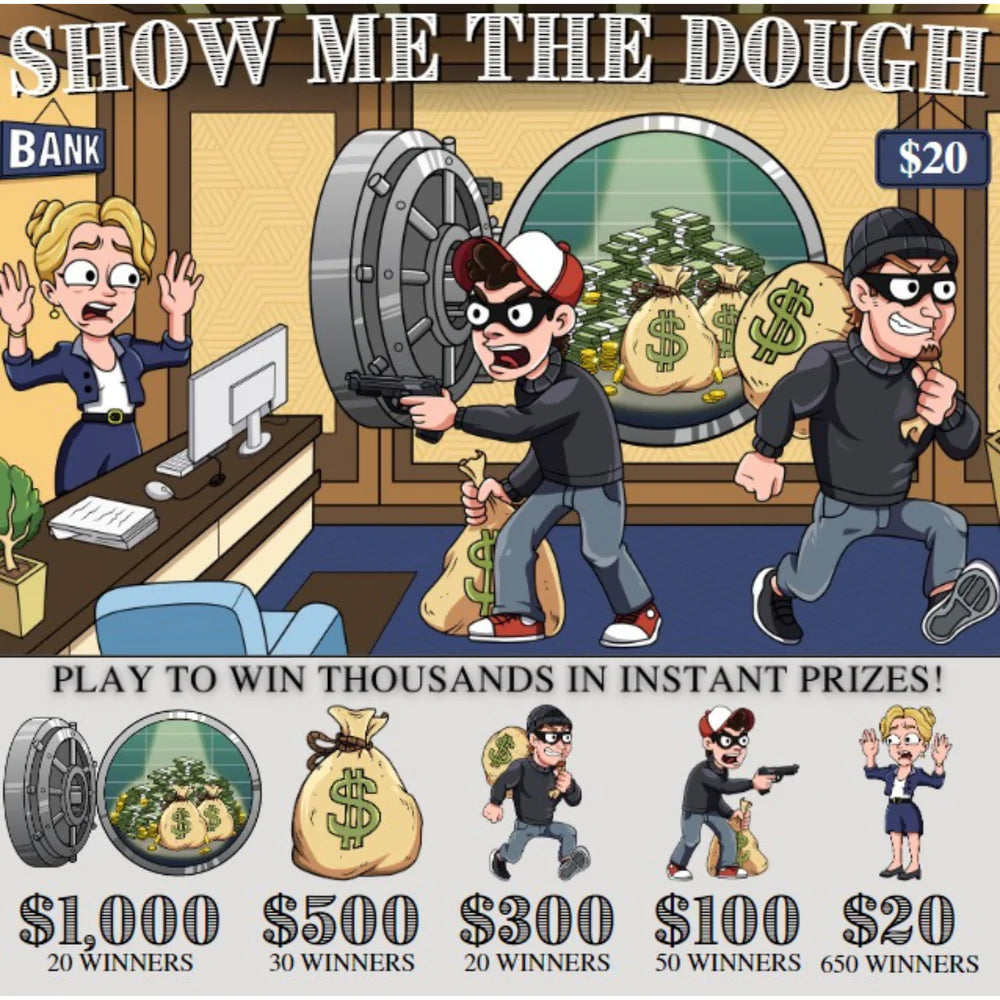 Show me the Dough Instant Win Game 4032 Pull Tabs Entertainment Only