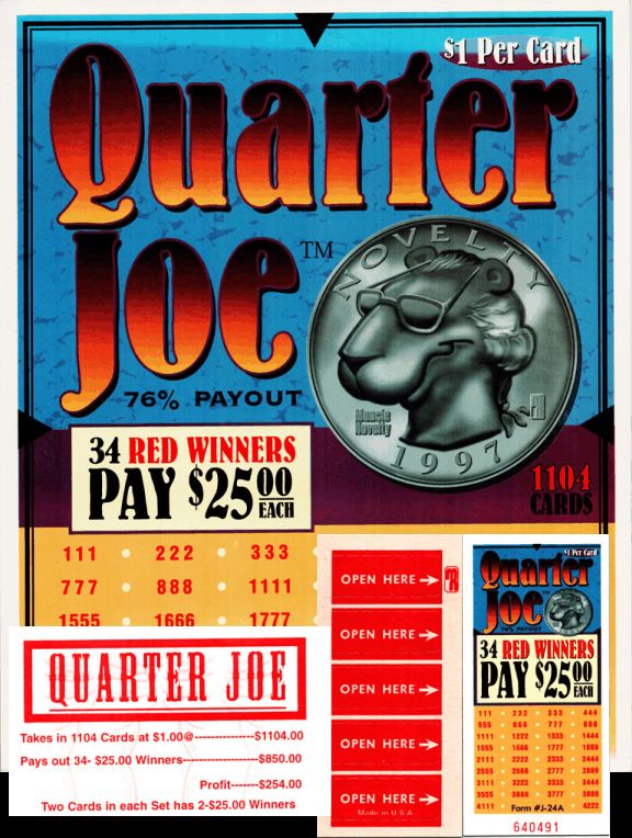 Quarter Joe Seal Game 1104 Pull Tabs Entertainment Only